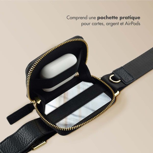 Selencia Cordon de téléphone avec petit sac - Midnight Black