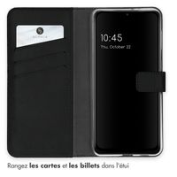 Selencia Étui de téléphone portefeuille en cuir véritable Galaxy A22 (5G) - Noir