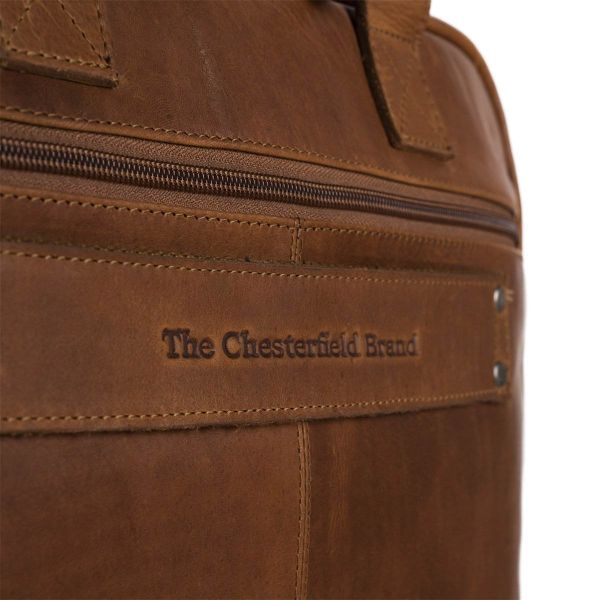 The Chesterfield Brand Sac ordinateur 15-15.6 pouces Calvi - Cuir véritable - Cognac