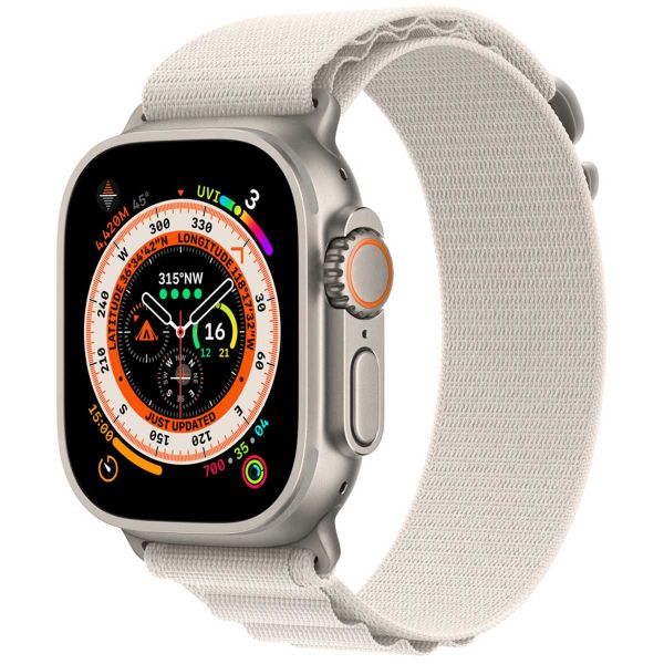 Apple Alpine Loop Band Apple Watch Series 1-10 / SE / Ultra (2) - 42/44/45/46/49 mm - Taille L - Starlight