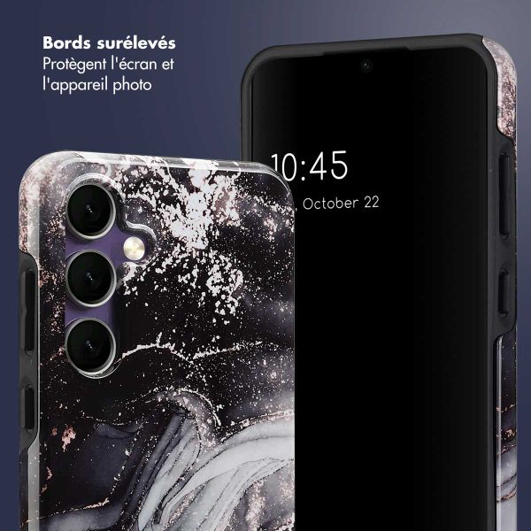 Selencia Coque arrière Vivid Tough Galaxy S24 FE - Chic Marble Black