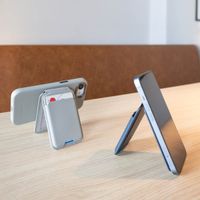 Accezz Portefeuille en cuir avec support - Compatible avec MagSafe et Qi2 - Light Grey