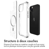imoshion Coque arrière transparente Pailletée avec MagSafe Apple iPhone 13 - Argent
