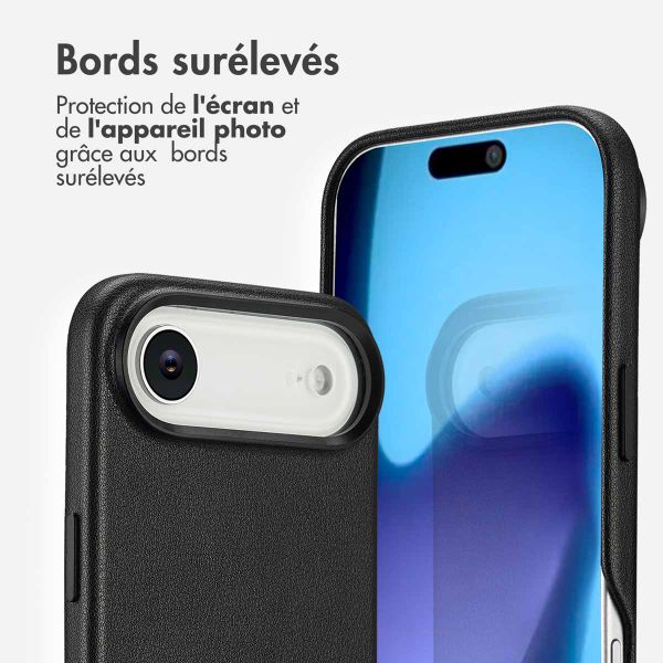 Accezz Coque arrière en cuir avec MagSafe Apple iPhone Air - Onyx Black