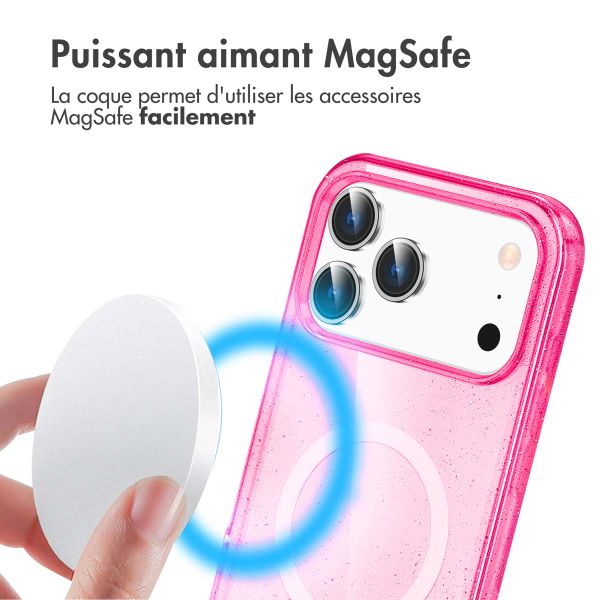 imoshion Coque Pailletée avec MagSafe Apple iPhone 17 Pro - Rose