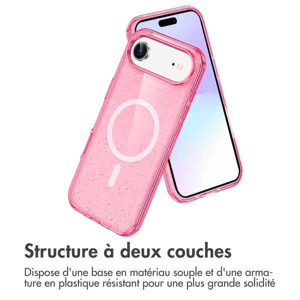imoshion Coque Pailletée avec MagSafe Apple iPhone Air - Rose