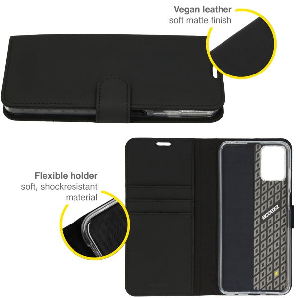 Accezz Étui de téléphone portefeuille Wallet Motorola Moto E22 - Noir