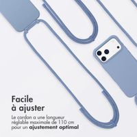 imoshion Coque arrière Color avec cordon amovible et MagSafe Apple iPhone 17 Pro - Ash Blue