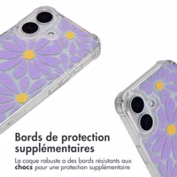 imoshion Coque Design avec cordon Apple iPhone 16 - Tropical Violet Flowers Connect