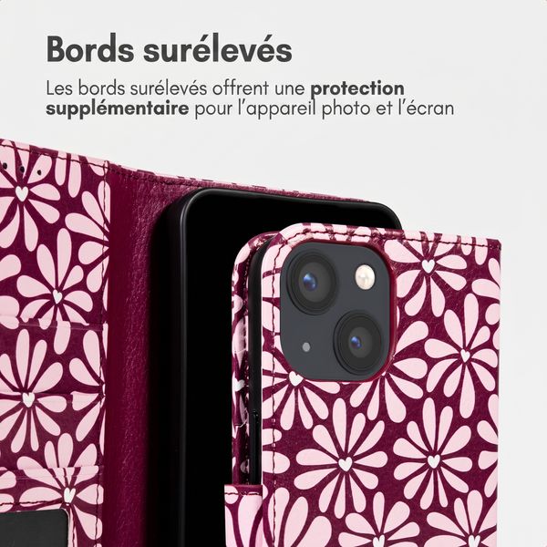 imoshion Étui de télephone portefeuille Design Apple iPhone 14 - Bloom Love Blush