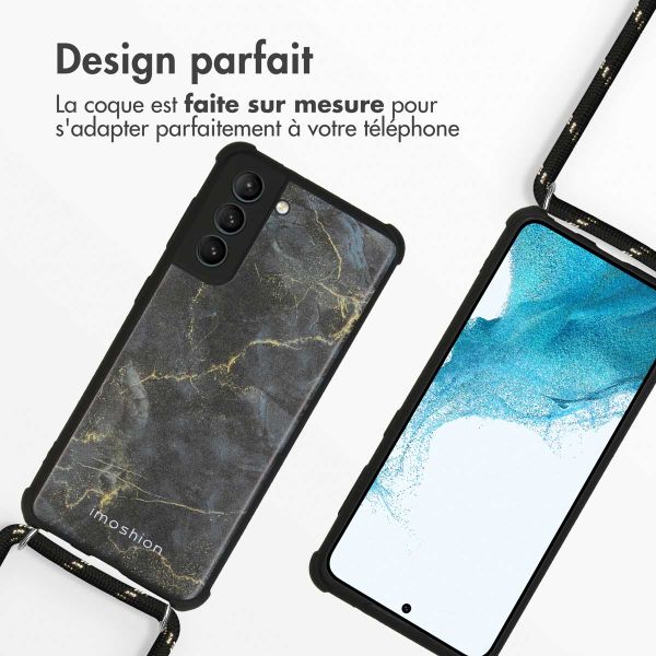 imoshion Coque Design avec cordon Samsung Galaxy S21 - Black Marble