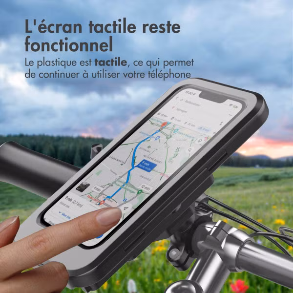 imoshion Support de téléphone pour vélo avec powerbank – résistant aux éclaboussures – 5000 mAh – Noir