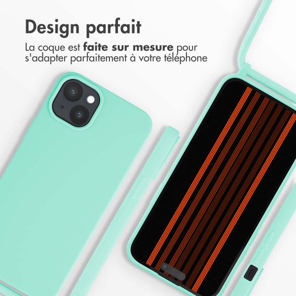 imoshion ﻿Coque en silicone avec cordon iPhone 15 Plus - Menthe verte