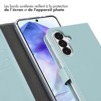 Selencia Étui de téléphone portefeuille en cuir véritable Samsung Galaxy A36  - Air Blue