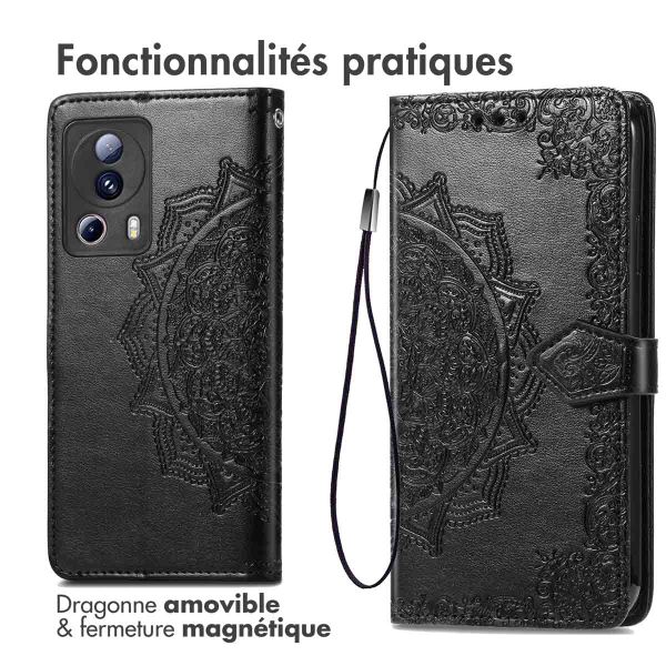 imoshion Etui de téléphone portefeuille Mandala Xiaomi 13 Lite - Noir