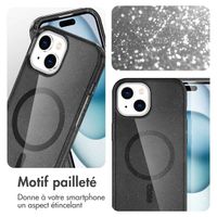 imoshion Coque Pailletée avec MagSafe Apple iPhone 15 - Glitter Noir