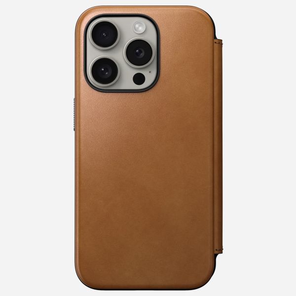 Nomad Étui de téléphone portefeuille Modern Leather Folio iPhone 15 Pro - English Tan