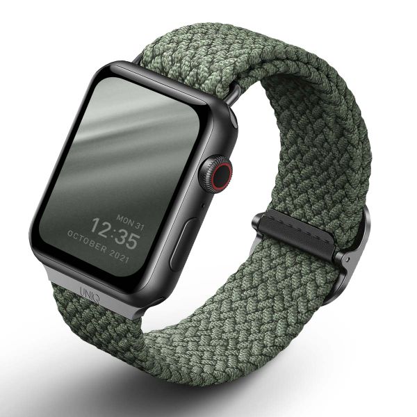 Uniq Bracelet tressé Aspen Apple Watch Series 1 t/m 11 / SE / Ultra (44/45/46/49 mm) - Cypress Green