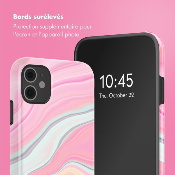 Selencia Coque arrière Vivid Tough iPhone 11 - Pastel Lipstick Marble