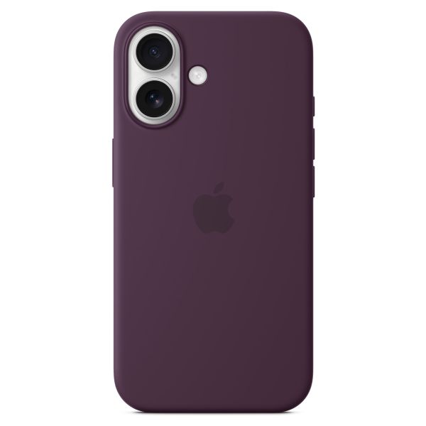 Apple Coque en silicone MagSafe Apple iPhone 16 - Plum