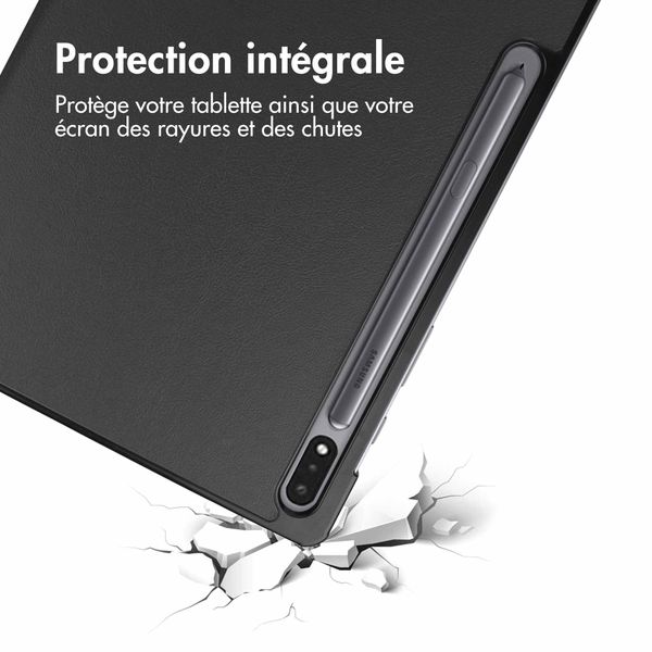 imoshion Coque tablette Trifold Samsung Galaxy Tab S8 Plus / S7 Plus / S7 FE 5G - Noir