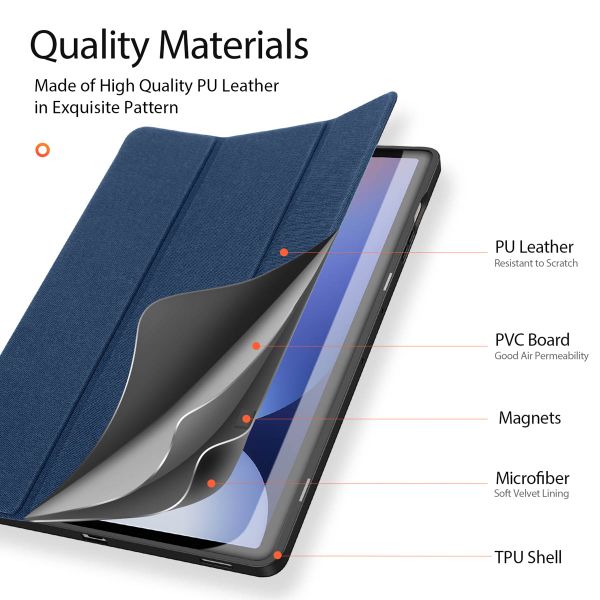 Dux Ducis Coque tablette Domo Samsung Galaxy Tab S10 Plus / Tab S9 FE Plus / Tab S9 Plus - Bleu foncé