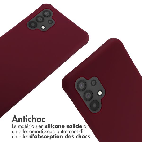 imoshion Coque en silicone avec cordon Samsung Galaxy A32 (4G) - Rouge foncé