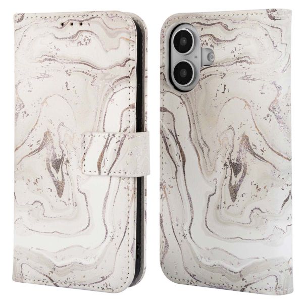 imoshion Étui de téléphone portefeuille Design iPhone 16 - Sandy Marble