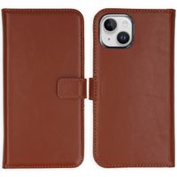 Selencia Étui portefeuille en cuir véritable Apple iPhone 15 - Marron clair