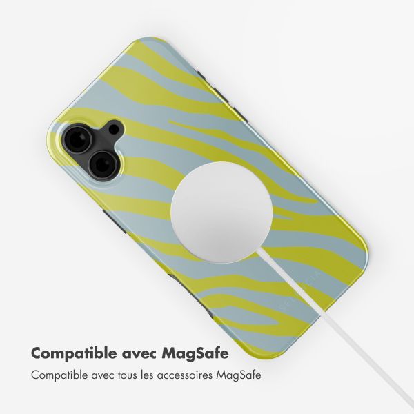 Selencia Coque arrière Vivid Tough avec MagSafe iPhone 16 - Zebra Winter Sky Titanium Yellow