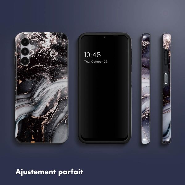 Selencia Coque arrière Vivid Tough Samsung Galaxy A14 (5G/4G) - Chic Marble Black