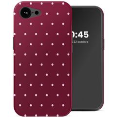 Selencia Coque arrière Vivid avec MagSafe Apple iPhone 17e / 16e - Happy Dots Burgundy