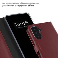Selencia Étui portefeuille en cuir véritable Samsung Galaxy A37 (5G) - Burgundy