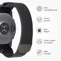 imoshion Bracelet QuickFit® Milanais  - Connexion Garmin 22 mm - Taille L/XL - Noir