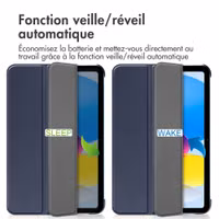 imoshion Coque tablette Trifold Apple iPad 11 (2025) 11 pouces A16 / iPad 10 (2022) 10.9 pouces - Bleu