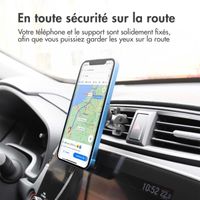 Accezz Support de téléphone pour voiture - MagSafe - Chargeur sans fil - Universel - Grille de ventilation - Noir