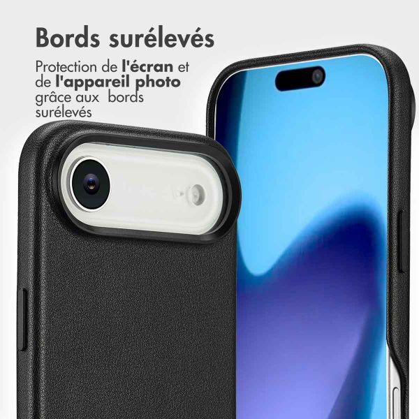 Accezz Étui de télephone portefeuille en cuir 2-en-1 avec MagSafe Apple iPhone Air - Onyx Black