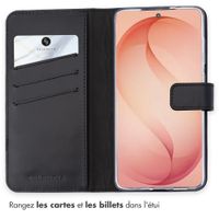 Selencia Étui portefeuille en cuir véritable Samsung Galaxy S26 Plus - Noir