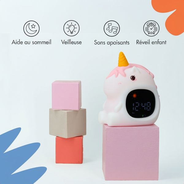imoshion Kids Coach de sommeil - Veilleuse avec haut-parleur - Réveil enfant - Unicorn