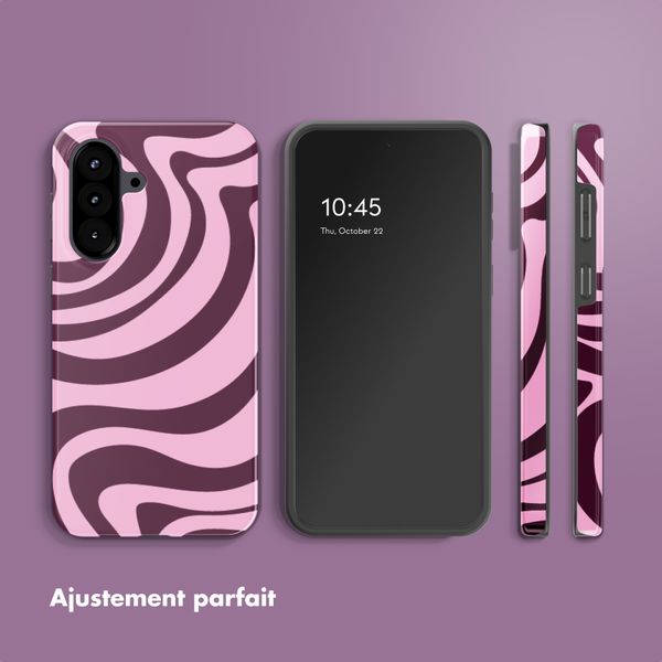 Selencia Coque arrière Vivid Samsung Galaxy A57 (5G) - Wavy Swirl Pink Plum