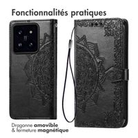 imoshion Etui de téléphone portefeuille Mandala Xiaomi 14T Pro - Noir