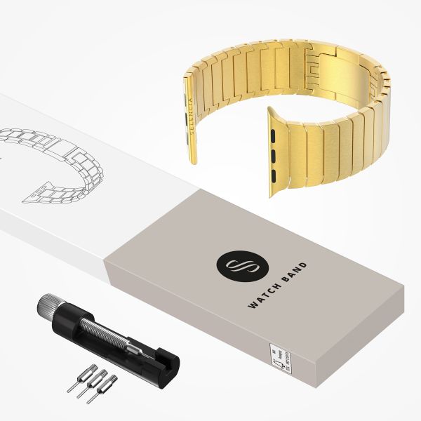 Selencia Bracelet à maillons en acier Apple Watch Series 1 t/m 9 / SE (38/40/41 mm) | Series 10 / 11 (42 mm) - Doré