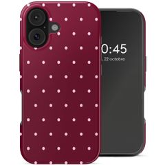Selencia Coque arrière Vivid avec MagSafe Apple iPhone 16 - Happy Dots Burgundy