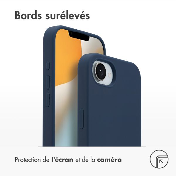 Accezz Coque Liquid Silicone avec MagSafe iPhone 16e - Bleu foncé