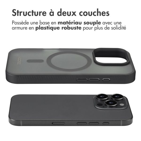Accezz Coque Givrée Robuste avec MagSafe Apple iPhone 16 Pro - Noir