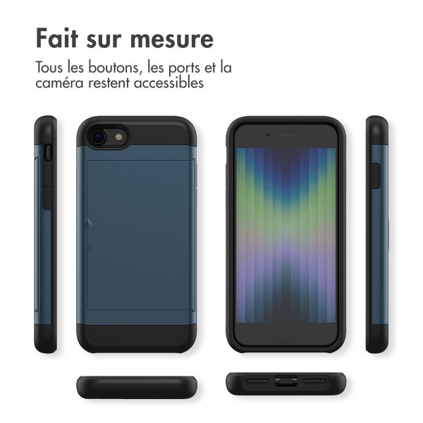 imoshion Coque arrière avec porte-cartes iPhone SE (2022 / 2020) / 8 / 7 - Bleu foncé