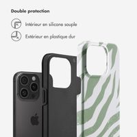 Selencia Coque arrière Vivid Apple iPhone 15 Pro - Colorful Zebra Sage Green