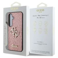Guess Coque 4G Metal Logo Glitter Samsung Galaxy S25 Plus - Rose