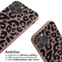 imoshion Coque design en silicone avec cordon iPhone 12 (Pro) - Animal Pink