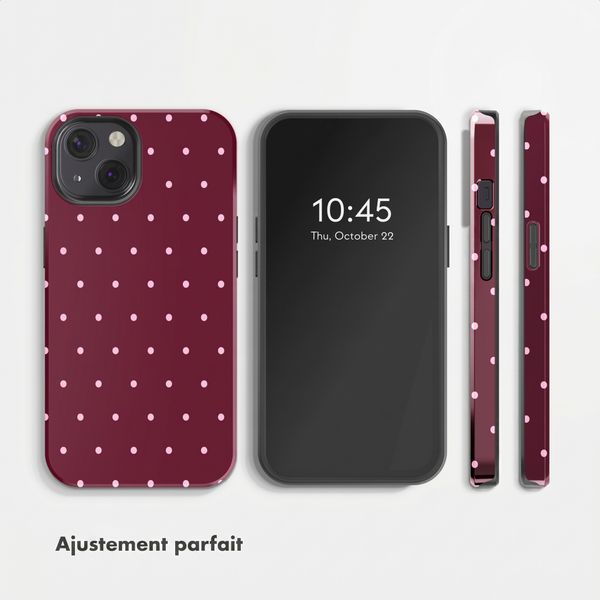 Selencia Coque arrière Vivid Apple iPhone 13 - Happy Dots Burgundy